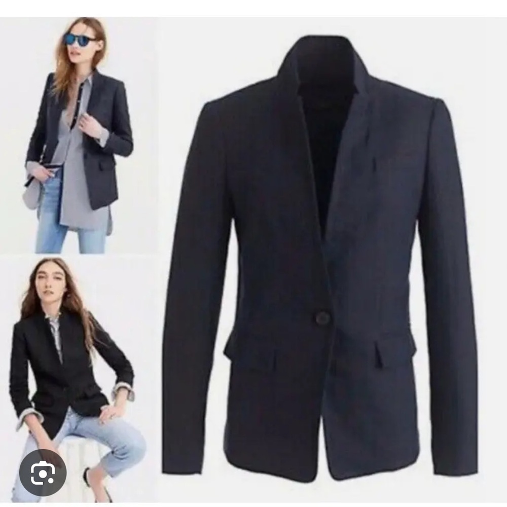 J CREW LINEN ‘REGENT’ BLAZER IN NAVY 100% LINEN